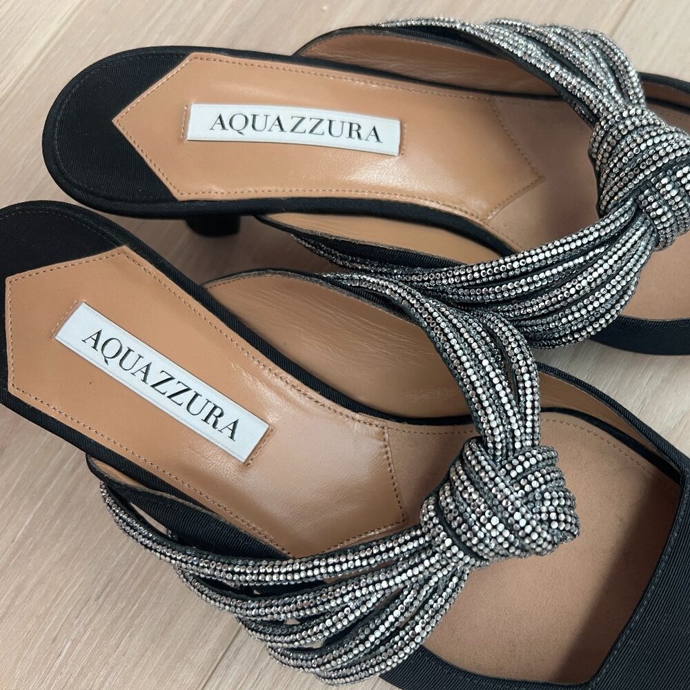 Aquazzura celeste mules